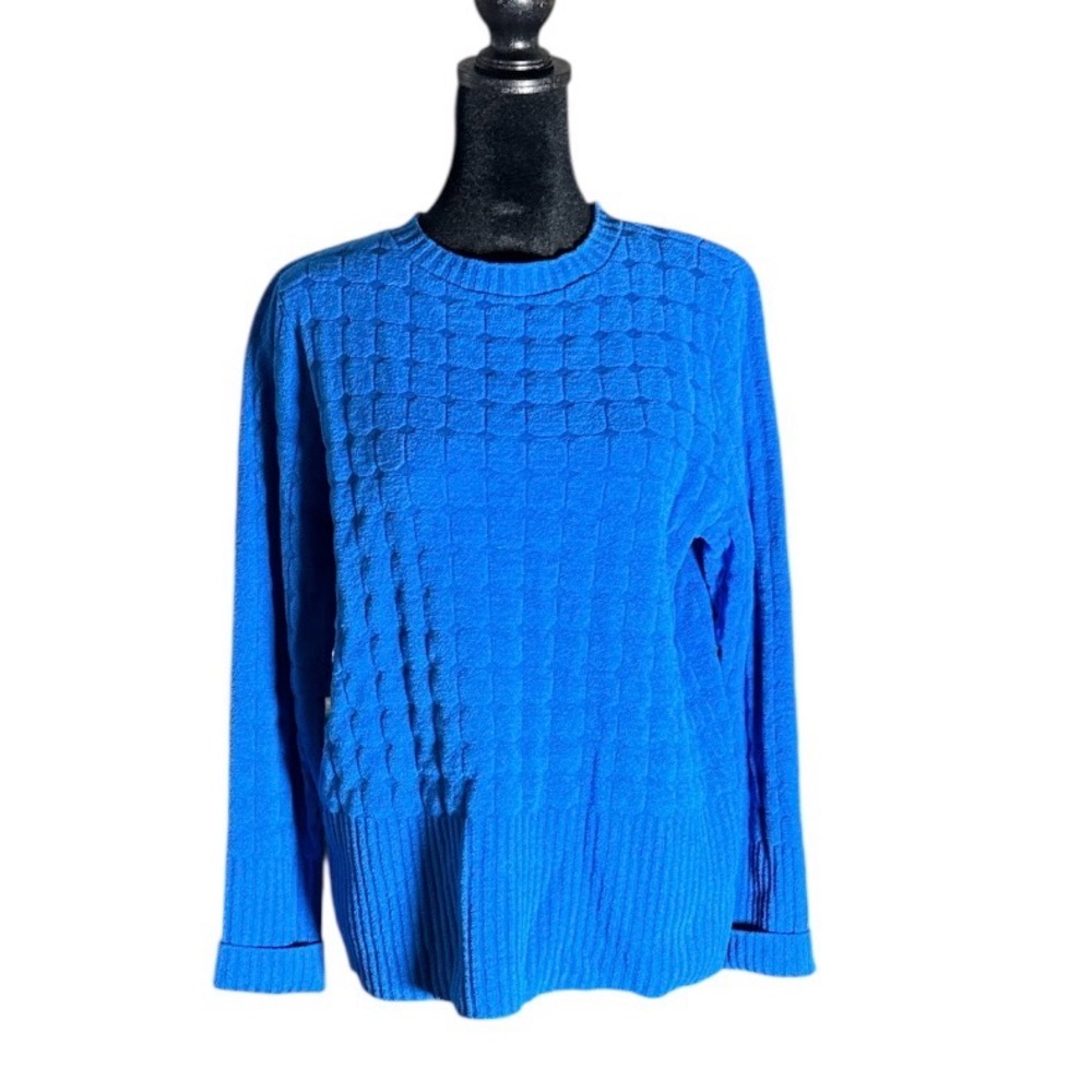 Women's Liz Claiborne Blue Textured Crew Neck Sweater S like new - Picture 13 of 13